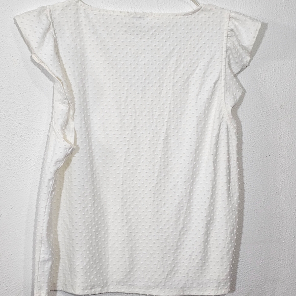 J. Crew Factory Cream Textured V-Neck Blouse - Picture 8 of 10